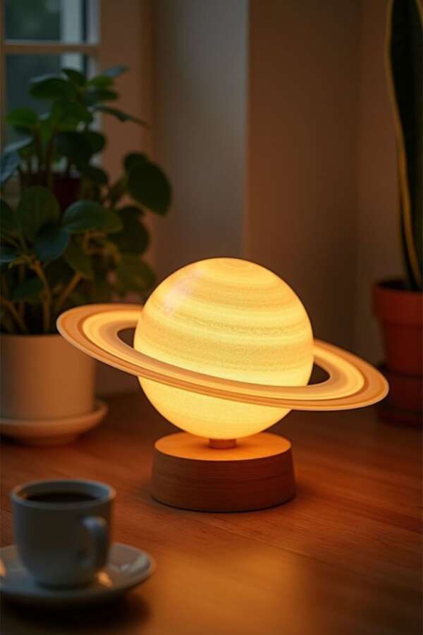 ไฟตั้งโต๊ะดาวเสาร์ หมุนลอยได้
